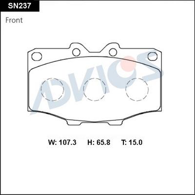 Advics SN237 - Brake Pad Set, disc brake autospares.lv