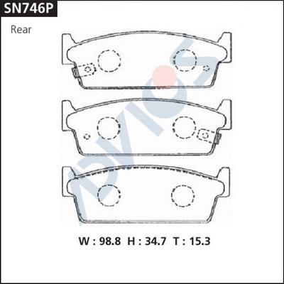 Advics SN746P - Brake Pad Set, disc brake autospares.lv