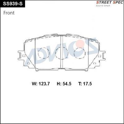 Advics SS939-S - Brake Pad Set, disc brake autospares.lv