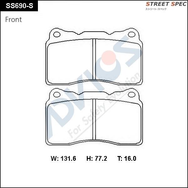 Advics SS690-S - Brake Pad Set, disc brake autospares.lv