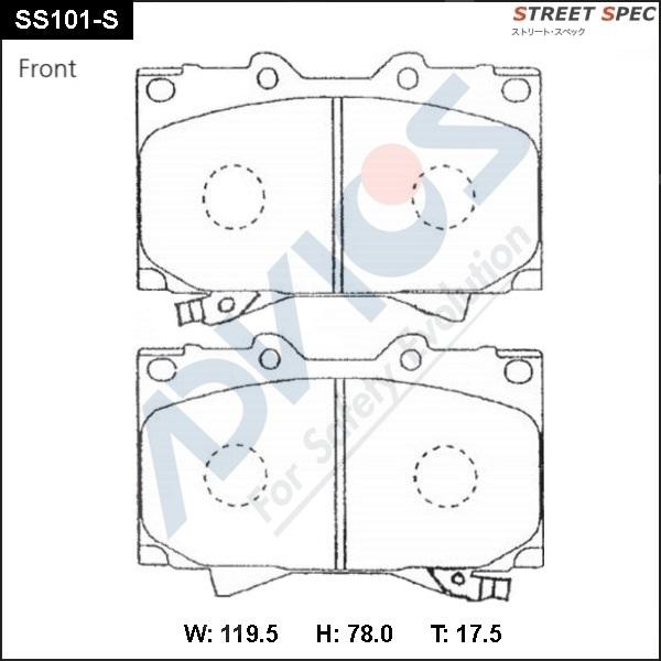 Advics SS101-S - Brake Pad Set, disc brake autospares.lv