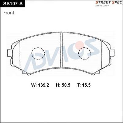 Advics SS107-S - Brake Pad Set, disc brake autospares.lv