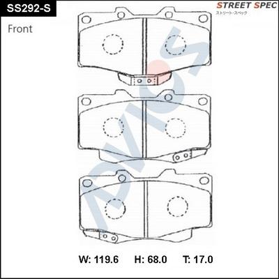 Advics SS292-S - Brake Pad Set, disc brake autospares.lv