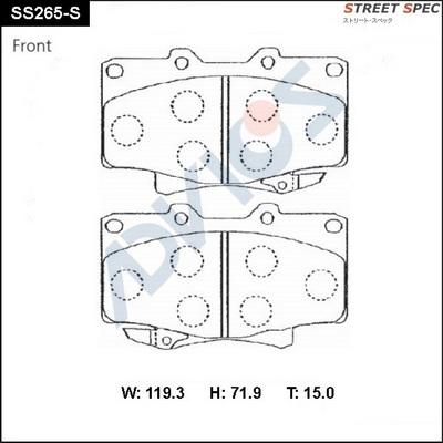 Advics SS265-S - Brake Pad Set, disc brake autospares.lv