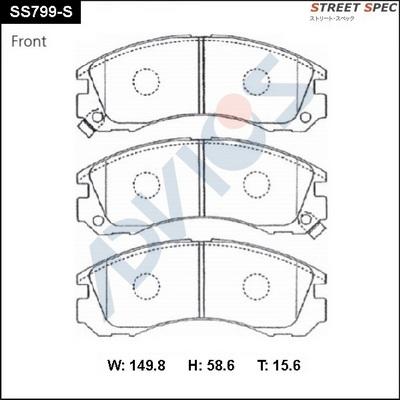 Advics SS799-S - Brake Pad Set, disc brake autospares.lv