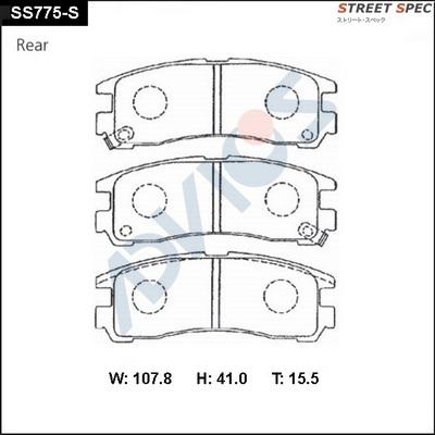 Advics SS775-S - Brake Pad Set, disc brake autospares.lv