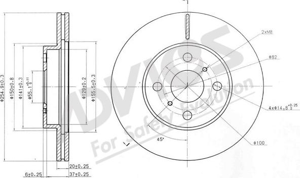 ADVICS-SEA A6F255 - Brake Disc autospares.lv