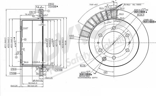 ADVICS-SEA A6R180 - Brake Disc autospares.lv