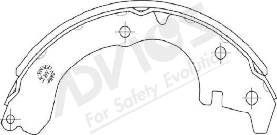 ADVICS-SEA A8N019Y - Brake Shoe Set autospares.lv