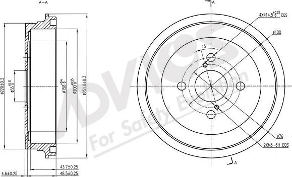 ADVICS-SEA A7R008 - Brake Drum autospares.lv