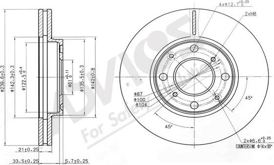 ADVICS-SEA C6F265 - Brake Disc autospares.lv