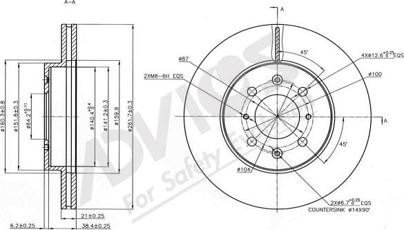 ADVICS-SEA C6F266 - Brake Disc autospares.lv