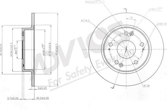 ADVICS-SEA C6R249 - Brake Disc autospares.lv