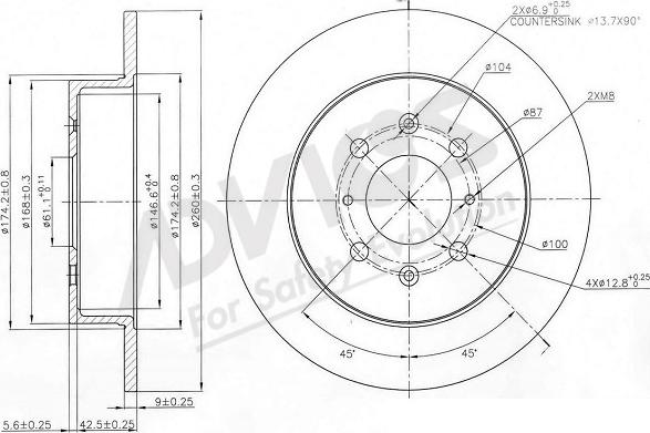 ADVICS-SEA C6R245 - Brake Disc autospares.lv