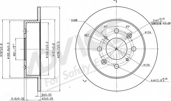 ADVICS-SEA C6R250 - Brake Disc autospares.lv