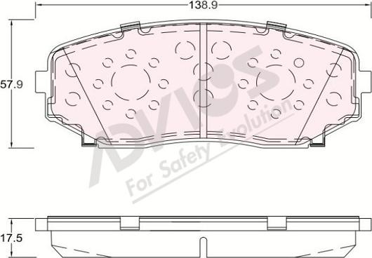 ADVICS-SEA D1N109 - Brake Pad Set, disc brake autospares.lv