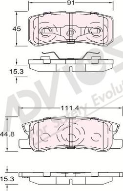ADVICS-SEA D2N096 - Brake Pad Set, disc brake autospares.lv