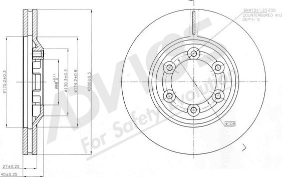 ADVICS-SEA J6F276 - Brake Disc autospares.lv