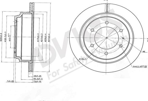 ADVICS-SEA J6R550 - Brake Disc autospares.lv