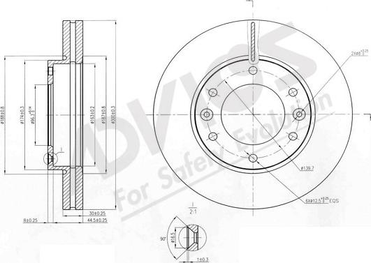 ADVICS-SEA R6F555 - Brake Disc autospares.lv