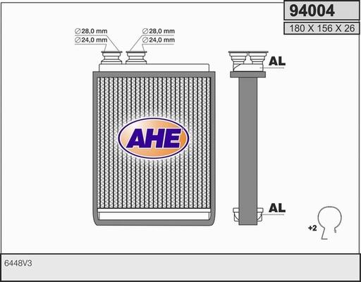 AHE 94004 - Heat Exchanger, interior heating autospares.lv
