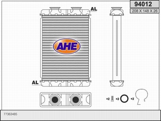AHE 94012 - Heat Exchanger, interior heating autospares.lv