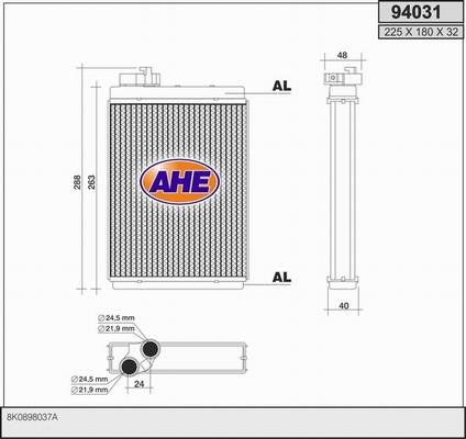 AHE 94031 - Heat Exchanger, interior heating autospares.lv