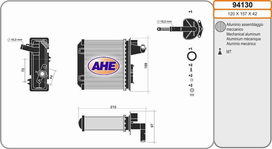 AHE 94130 - Heat Exchanger, interior heating autospares.lv