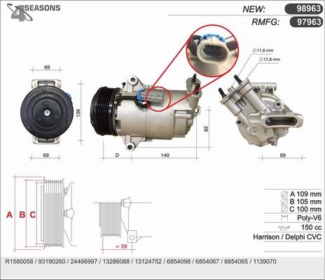 AHE 98963/A - Compressor, air conditioning autospares.lv