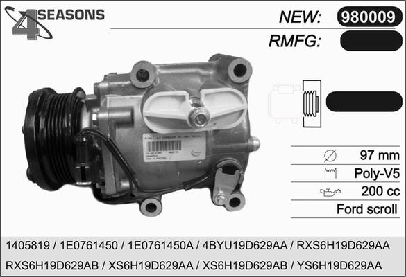 AHE 980009 - Compressor, air conditioning autospares.lv