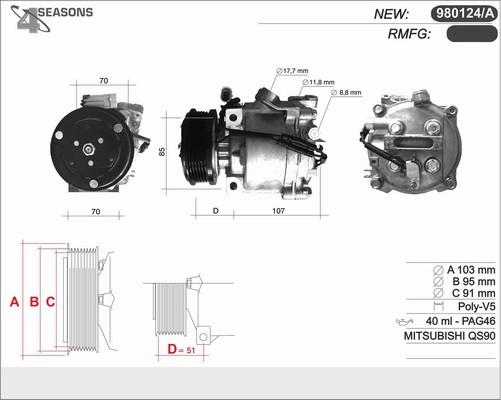 AHE 980124/A - Compressor, air conditioning autospares.lv