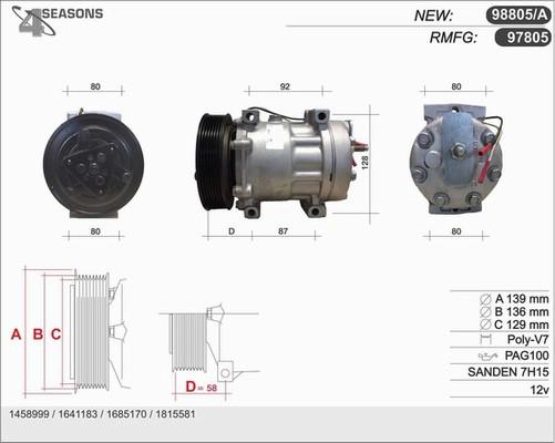 AHE 98805/A - Compressor, air conditioning autospares.lv