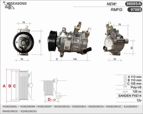 AHE 98885/A - Compressor, air conditioning autospares.lv