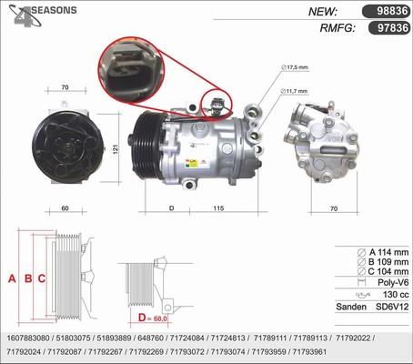 AHE 98836 - Compressor, air conditioning autospares.lv