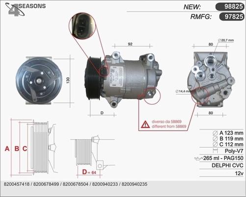 AHE 98825 - Compressor, air conditioning autospares.lv