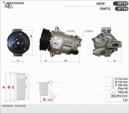 AHE 98764 - Compressor, air conditioning autospares.lv