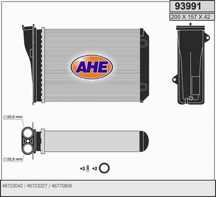 AHE 93991 - Heat Exchanger, interior heating autospares.lv