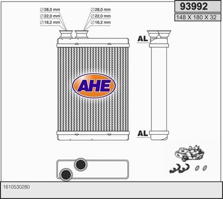 AHE 93992 - Heat Exchanger, interior heating autospares.lv