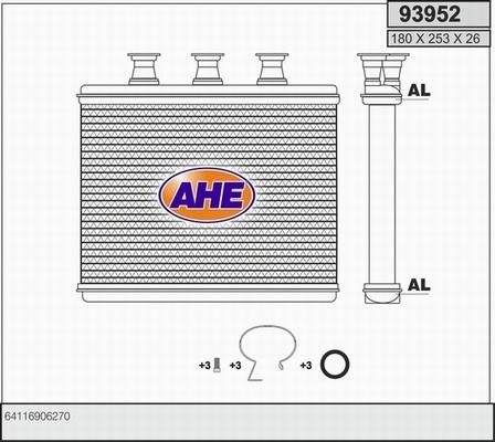 AHE 93952 - Heat Exchanger, interior heating autospares.lv