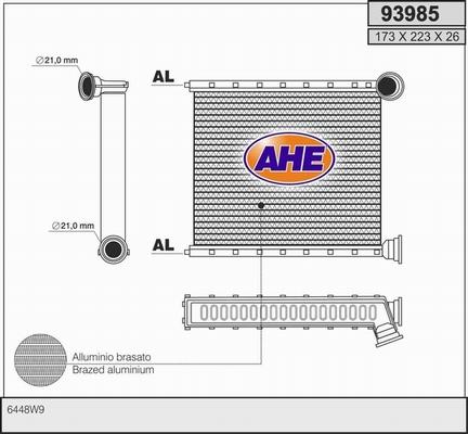 AHE 93985 - Heat Exchanger, interior heating autospares.lv