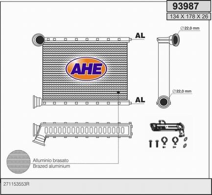 AHE 93987 - Heat Exchanger, interior heating autospares.lv