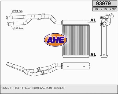 AHE 93979 - Heat Exchanger, interior heating autospares.lv