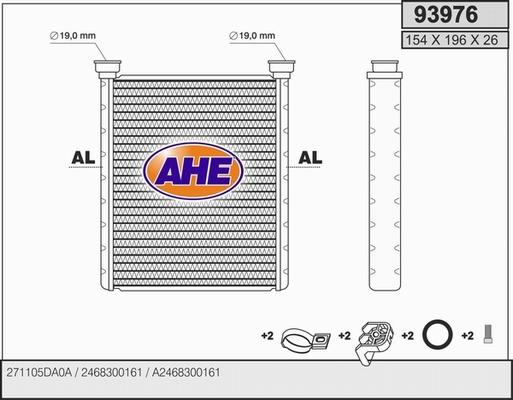 AHE 93976 - Heat Exchanger, interior heating autospares.lv