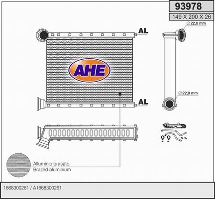 AHE 93978 - Heat Exchanger, interior heating autospares.lv
