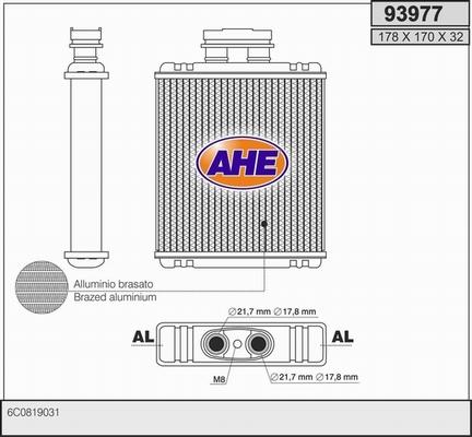AHE 93977 - Heat Exchanger, interior heating autospares.lv
