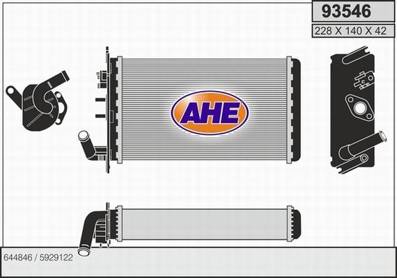 AHE 93546 - Heat Exchanger, interior heating autospares.lv