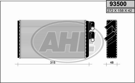 AHE 93500 - Heat Exchanger, interior heating autospares.lv