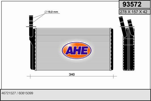 AHE 93572 - Heat Exchanger, interior heating autospares.lv