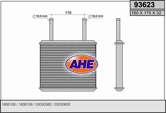 AHE 93623 - Heat Exchanger, interior heating autospares.lv