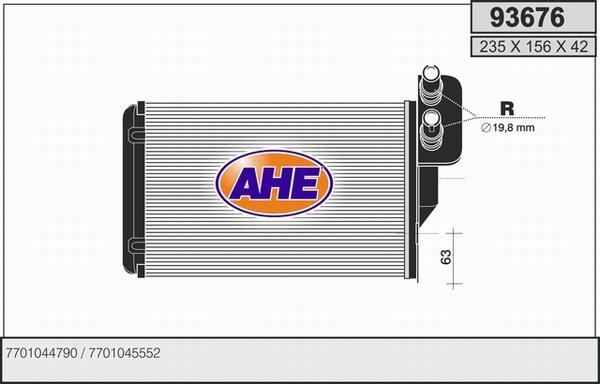 AHE 93676 - Heat Exchanger, interior heating autospares.lv